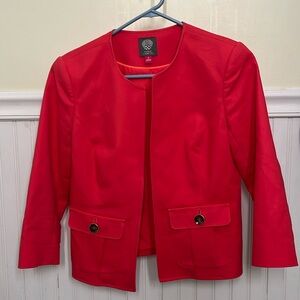 Vince Camuto red open blazer with light shoulder pads Size 2